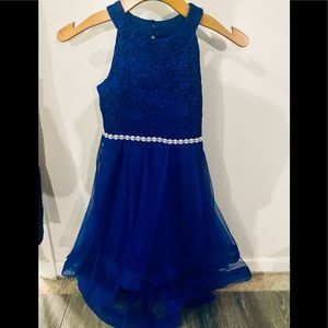 Gorgeous Royal Blue Hi/Low Dress, Worn Once, Speechless Kids Size 7 💙